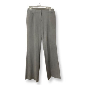 Loft Womens Dress Career Pants Julie Gray Heathered Flat Front Pockets Petite 4P